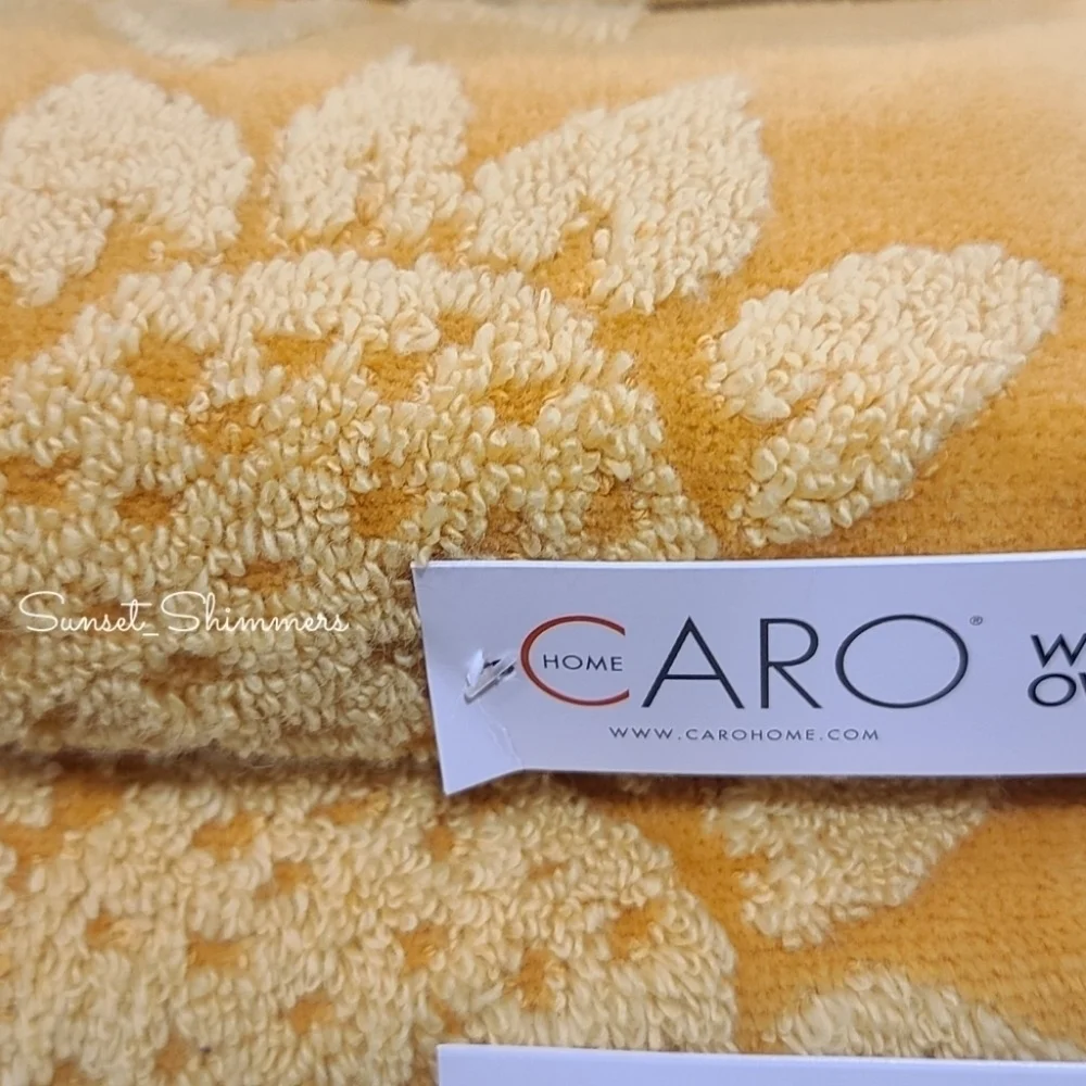 6pc Summer Fall SUNFLOWER BATH HAND TIP TOWEL SET Caro Home NEW